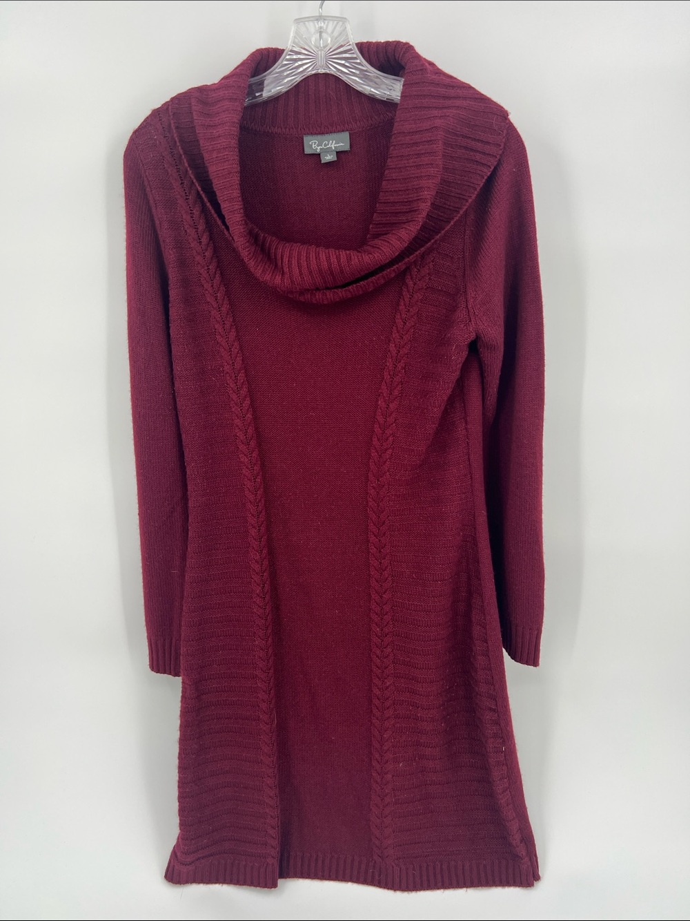 Ruff Hewn Wine Cowl Neck Sweater Dress